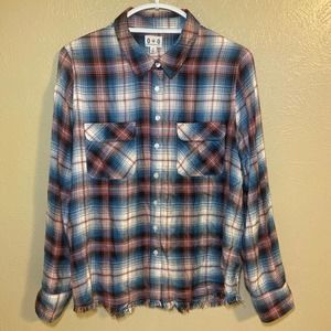 0+0 Flannel Shirt Multi Colored Women Size Medium
